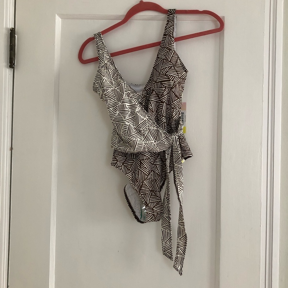 Summersalt the Perfect Wrap waist tie one piece bathing suit